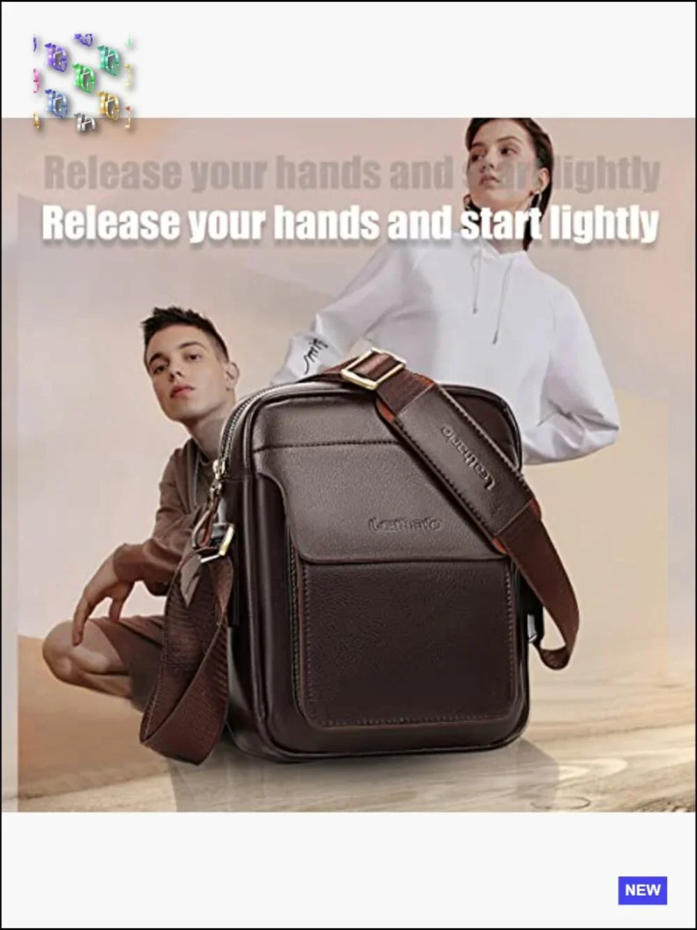 Vegan Leather Messenger Crossbody Bag Laptop Work Travel Sling Satchel Purse